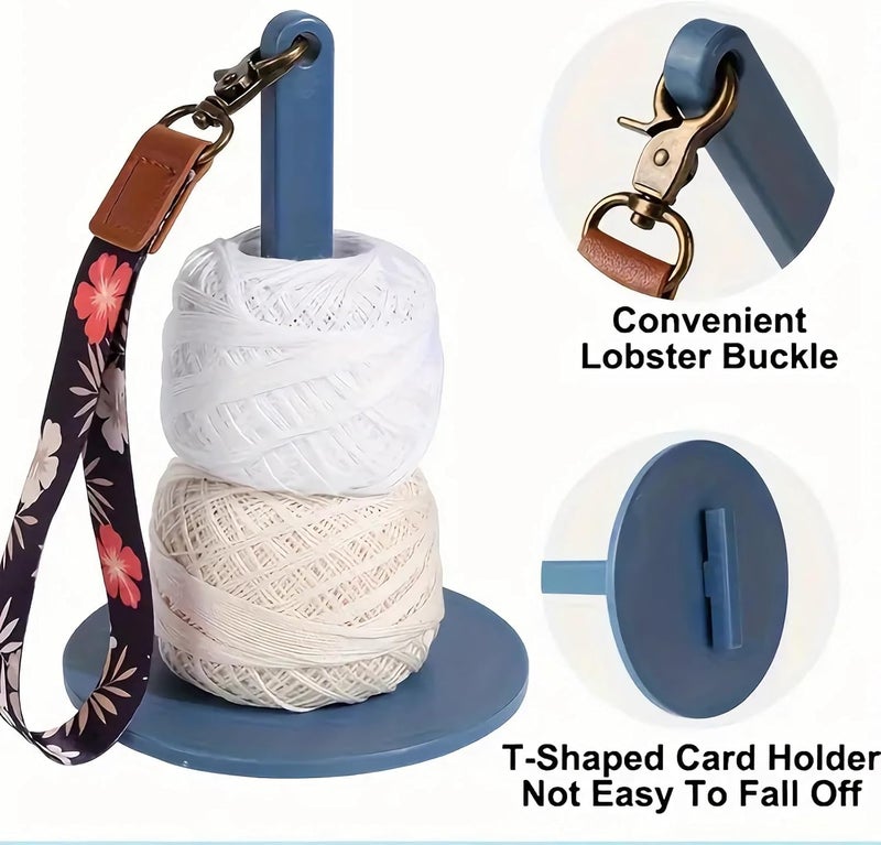 Dasonwin Wrist Yarn Holder for Walking & Travel, Portable Tangle-Free Spindle, Lightweight Hanging Dispenser, Crochet Gift (Blue) - Image 4